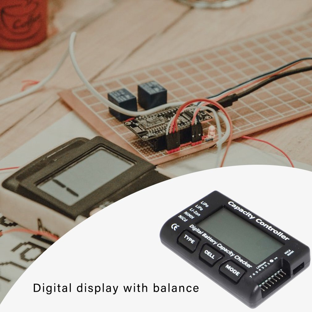 RC CellMeter-7 Digital Battery Capacity Checker LiPo LiFe Li-ion Nicd NiMH Battery Voltage Tester Checking CellMeter7