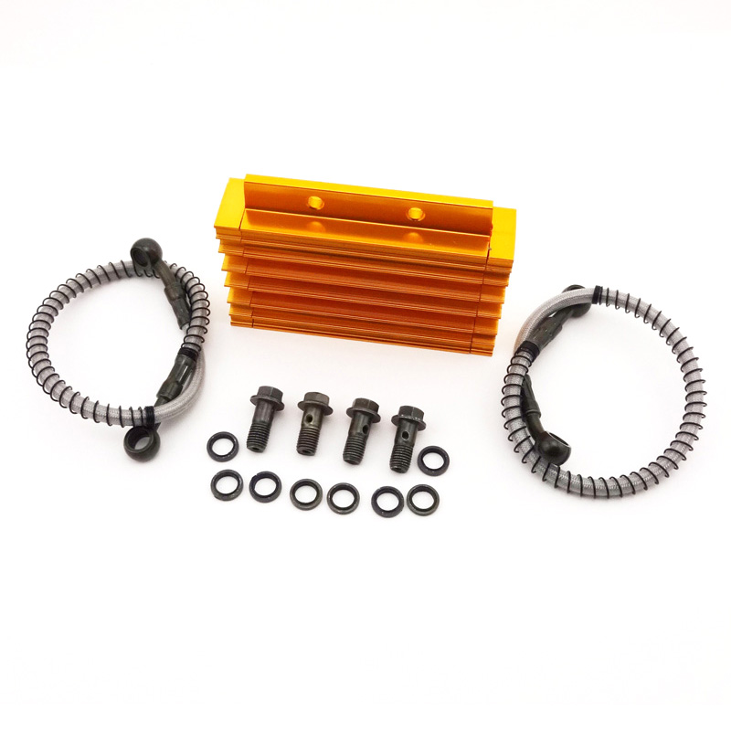 XLSION Gold CNC Aluminium Ölkühler Kühler Für Grube Schmutz Motor- Fahrrad Motorrad 125cc 140cc 150cc SSR YCF DHZ Braaap stampfen