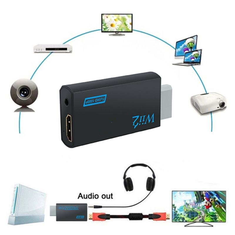 Convertitore Full HD da Wii a HDMI adattatore Audio Video da 3.5mm per PC Monitor HDTV supporto Display NTSC PAL 480i 480p: 02