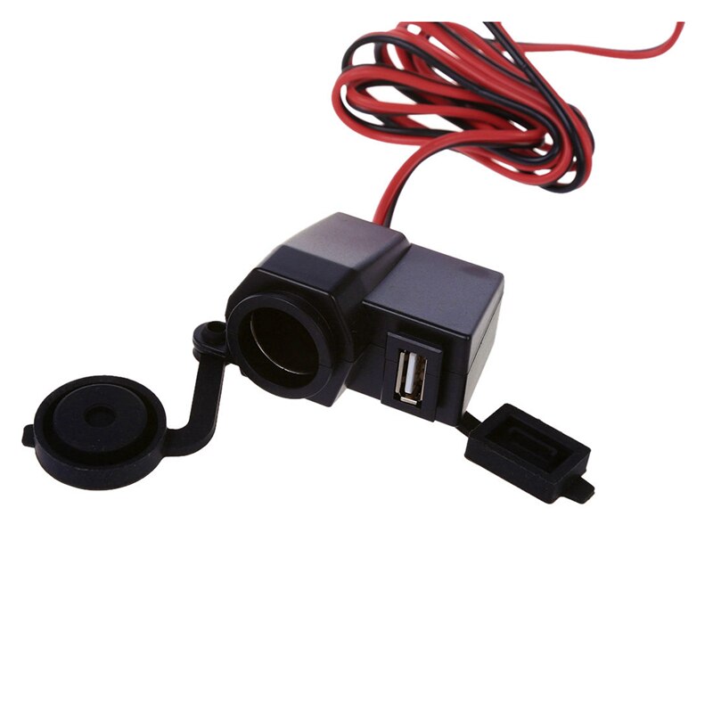 Vanntett bil sigarettenneruttak  dc 12v 1a usb 5v adapter for moto billader