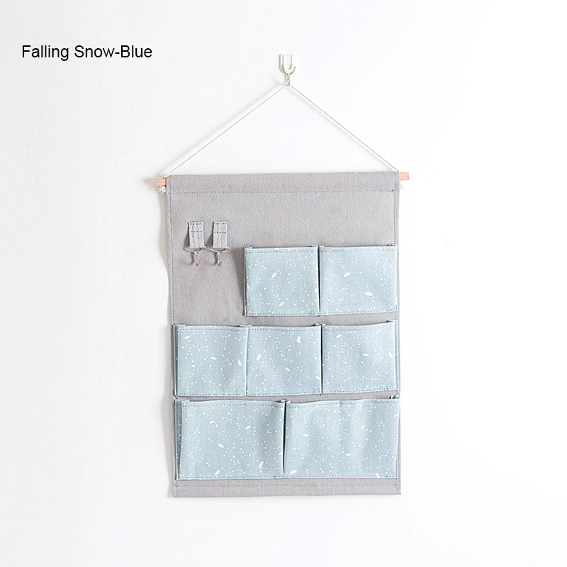 7 Pockets Cotton Wall Mounted Storage Bag Home Room Closet Door Sundries Clothes Hanging Bag Holder Cosmetic Toys Organizer: 05