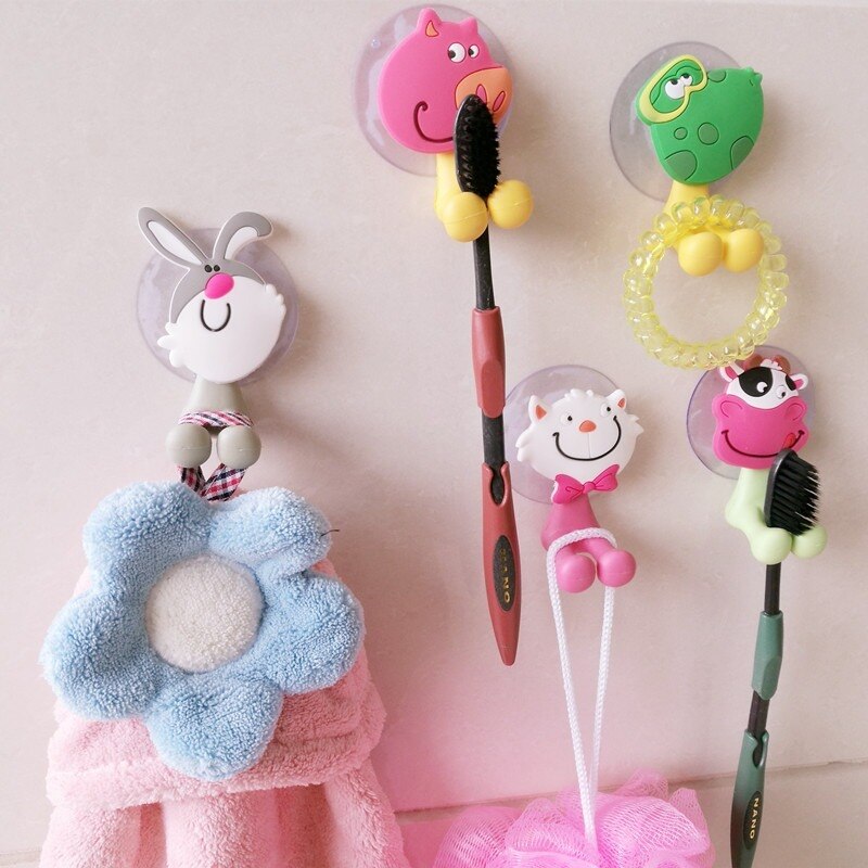 Tandenborstelhouder Zuig Cartoon Dier Tandpasta Opbergrek Tandenborstel Dispenser Badkamer Organizer Accessoires
