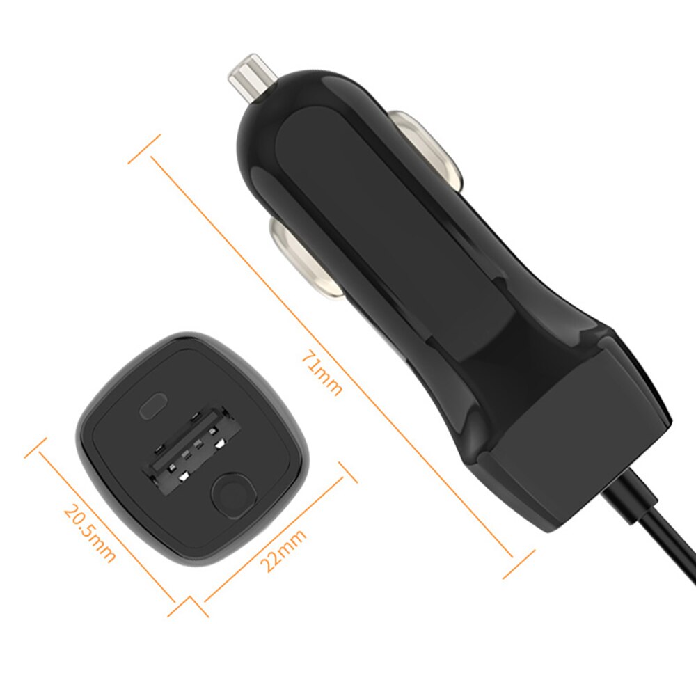 Unravel 12v-24v usb biloplader telefonoplader bil micro usb type c belysning med blåt led lys dobbelt output metoder