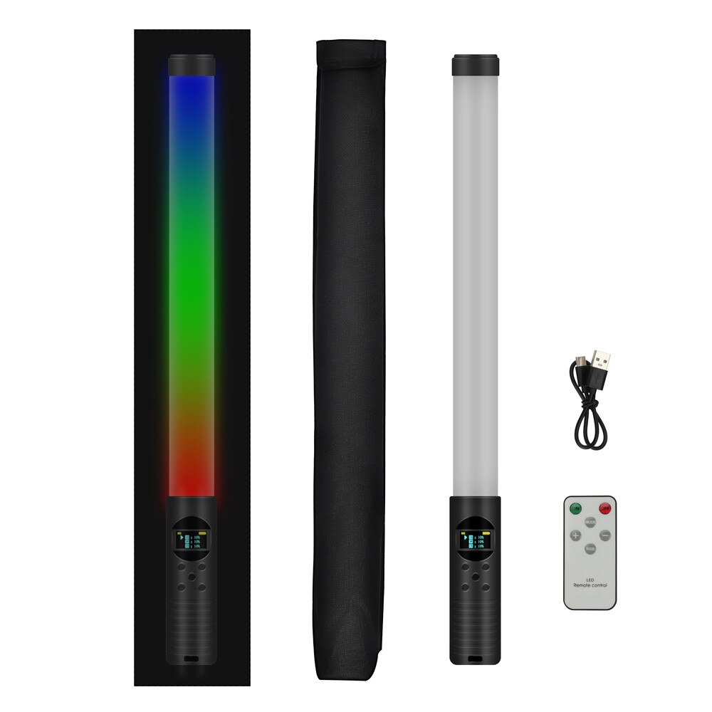 Dimbare Rgb Fotografische Verlichting Stok Oplaadbare Rgb Led Light Wand Voor Foto Studio 2500K-8500K Handheld Lamp 10 Modi