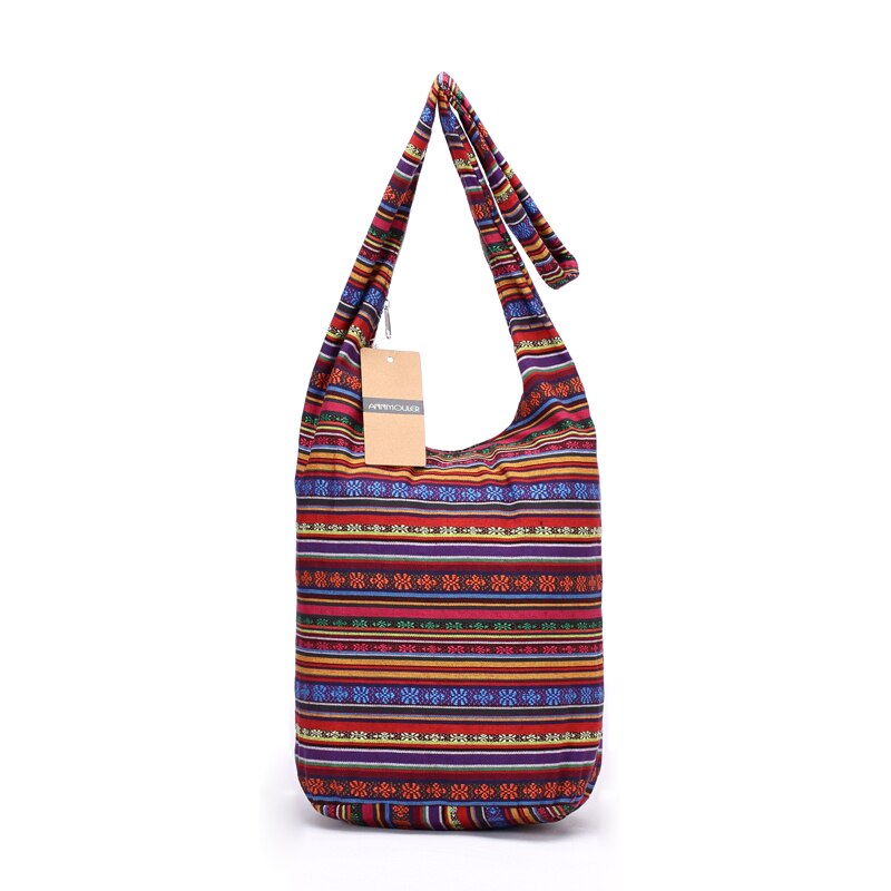 Annmouler Grote Capaciteit Vrouwen Tas Zachte Katoenen Schoudertas Vintage Tribal Hobo Bag Groen Sling Borst Bag Voor Dames