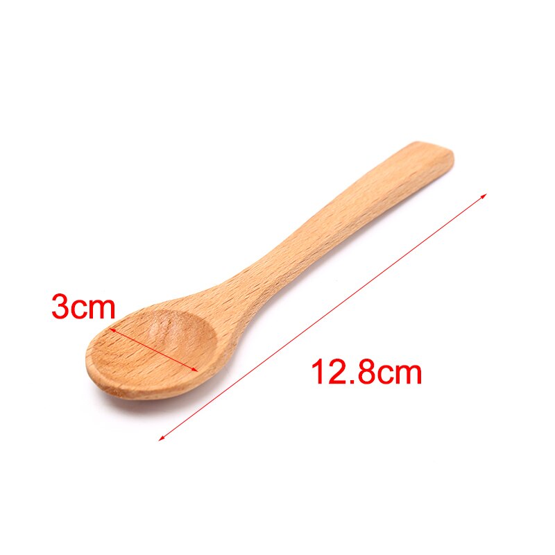 1pc små mini træ runde bambus skeer suppe te kaffe salt ske marmelade scoop diy køkken køkkenredskab værktøj bestik!