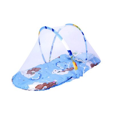Tente anti-moustiques pour lit bébé voyage | lit pliant Portable pour bébé, lit baldaquin: Bleu