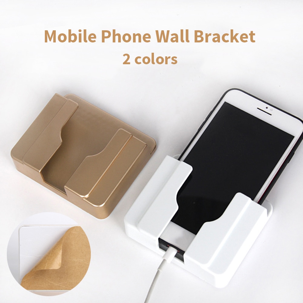 1pcs Cell Phone Holder Wall Cell Phone Bracket 4 Colors Mobile Phone Charging Holder For Wall Traceless Receiving Hanger