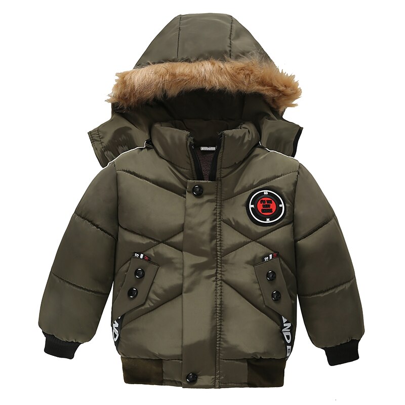 LZH enfants hiver vêtements d'extérieur à capuche manteaux bambin garçons doudoune enfants hiver vestes pour garçons vêtements rembourrés de coton: Grass green / 5