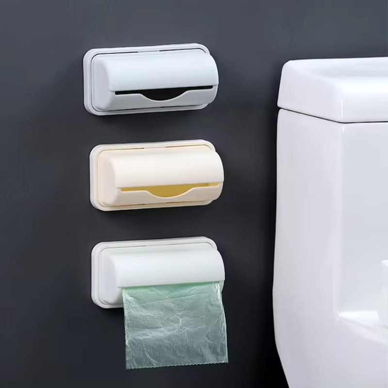 Caixa De Armazenamento De Saco De Lixo Montado Na Parede, Recipiente De Filme De Cozinha, Suporte De Sacos De Lixo, Dispensador De Sacos De Plástico, Organização do banheiro