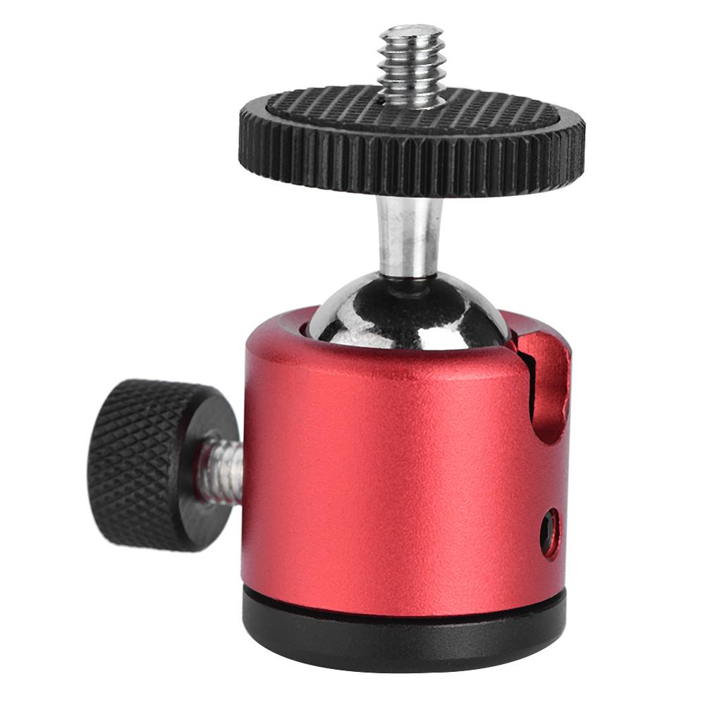 Rotule 360 degrés Mini trépied rotule support de montage pour 1/4 "caméra trépied et 3/8" Flash support tête de cardan: Red