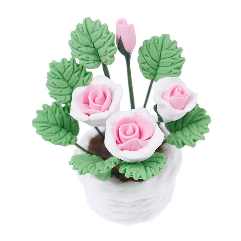 Neue 1/12 Skala Puppenhaus Künstliche Gefälschte Pflanze Blume in Topf Gebühr Garten Puppe HäNutzer Spielzeug Puppenhaus Miniatur