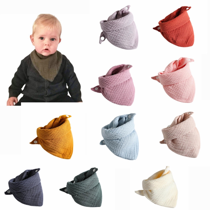 67JC 3 Pcs Babyvoeding Kwijlen Slabbetjes Speeksel Handdoek Driehoek Sjaals Bandana Zachte Katoenen Slabbetjes Verstelbare Drukknoop Burp Doek voor