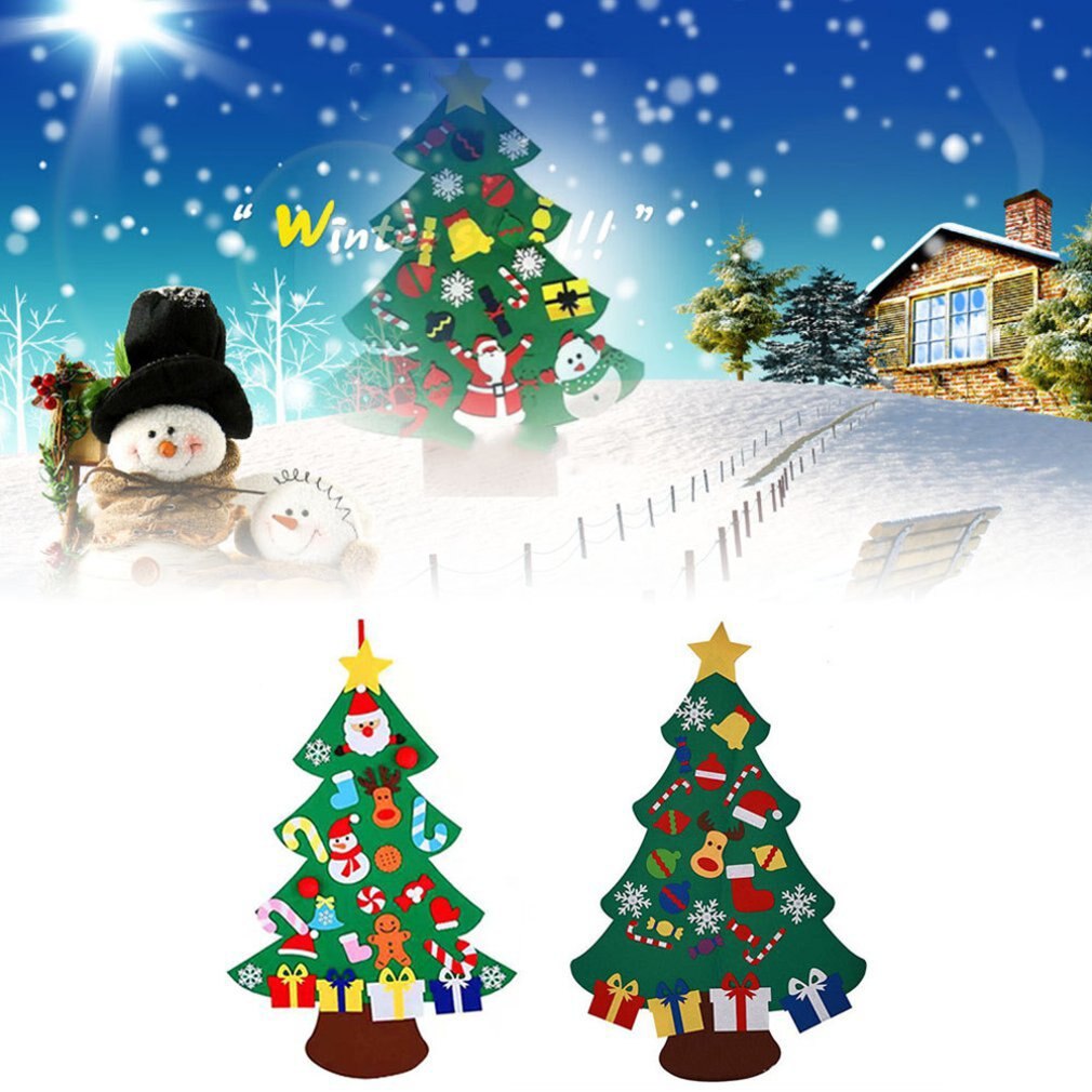 Children Diy Christmas Tree Handmade Felt Cloth Christmas Tree Felt Stereo Christmas Tree Smooth Cutting