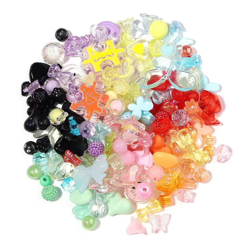 Cuentas mixtas hermosas coloridas Diy pulsera de cadena para teléfono móvil mezcla chica linda azul y rosa cuentas tejidas a mano accesorios de joyería: Multicolor
