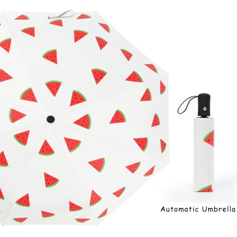Uv Umbrella Rain Women Automatic Rain Umbrellas For Kids Girl Cute Parasol Clear Men Idea Folding Beach Useful Animal Fruit: Watermelon