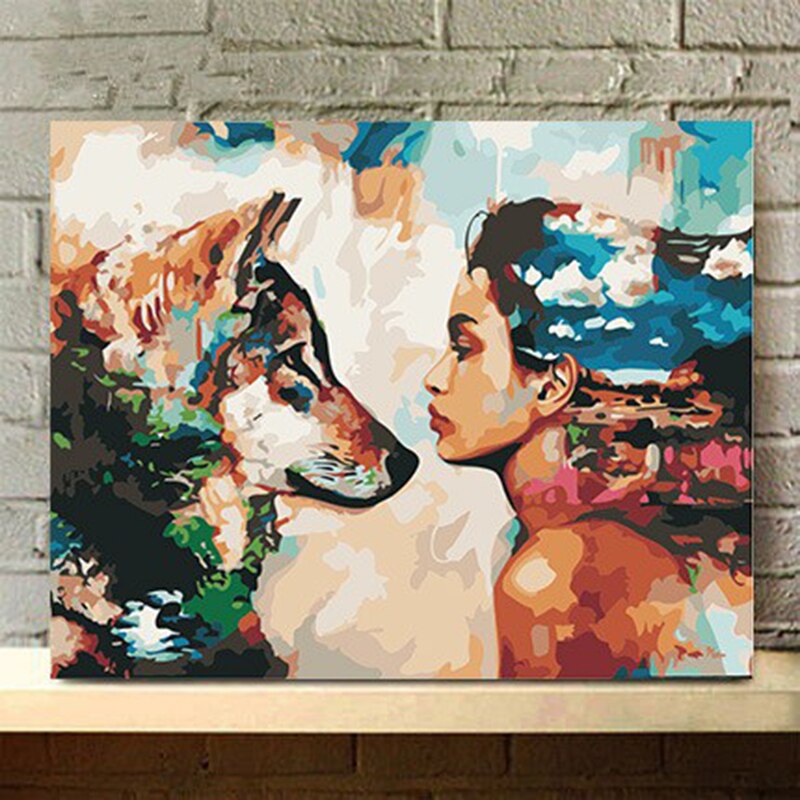 DIY Digital Oil Painting Home Living Room Decoration Painting Frameless Beautiful Frameless Cartoon Pictures