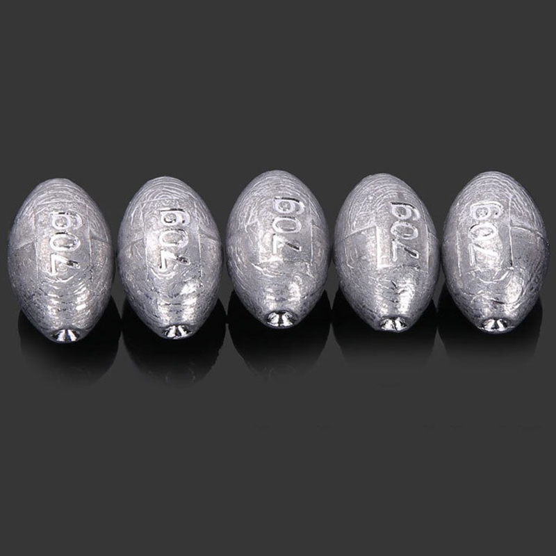 5 Stuks 2G-30G Visgewicht Zinklood Vissen Olijf Vorm Rig Zinkers Vissen Gewichten Split Shot Gootsteen Visgerei Accessoire