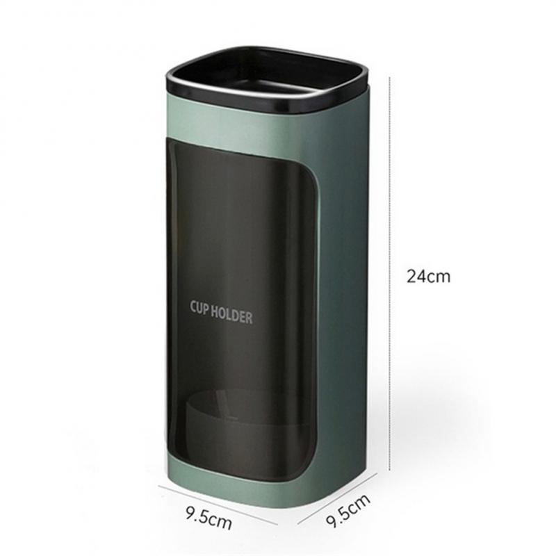 Dispensador de agua, soporte para vasos de papel, soporte para vasos de papel, estante de almacenamiento para tazas, organizador automático de cuentagotas para tazas: Blanco