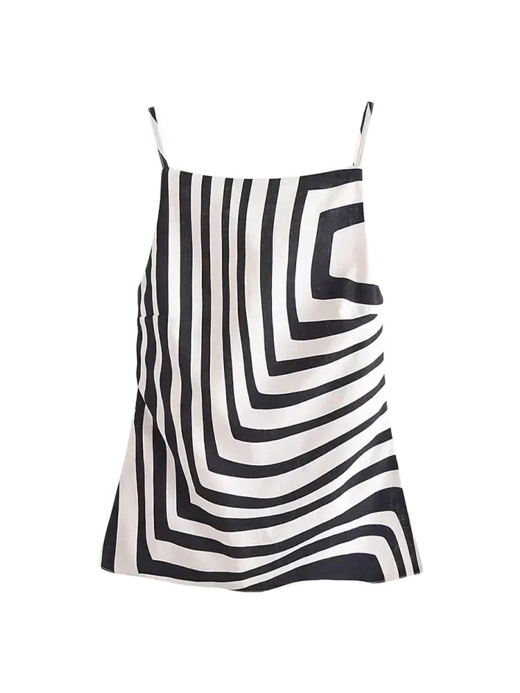 TRZA-Rückenfreie Tanktops für Damen, dünne Träger, gerader Ausschnitt, ärmellos, weibliche Camis, sexy