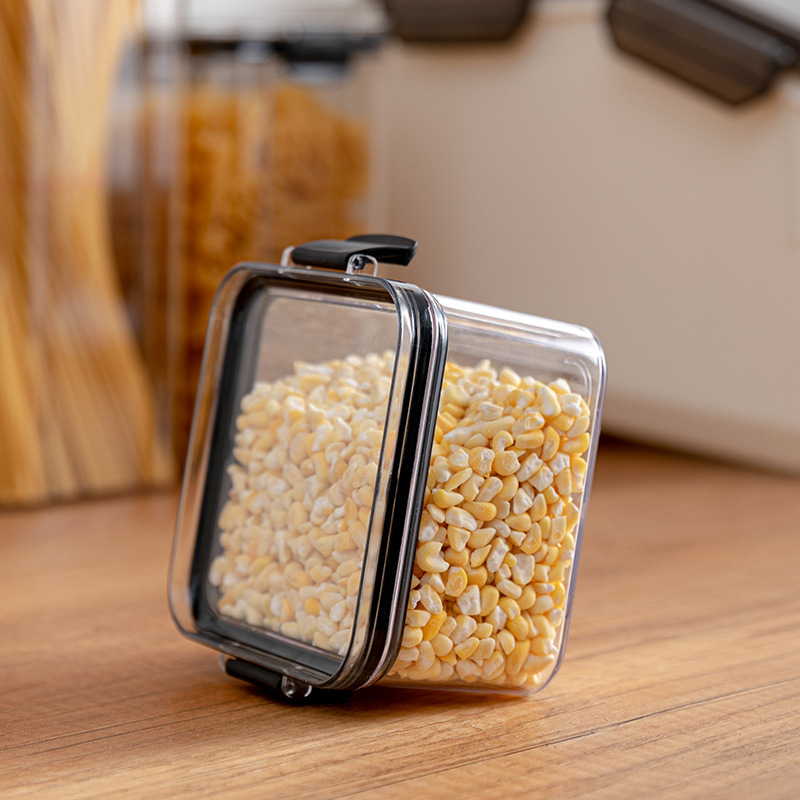 Tarros de almacenamiento sellados transparentes para cocina, contenedor hermético de grano, apilable, para mantenimiento fresco