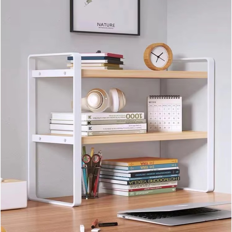 Shelf Desktop Storage Bookshelf Student Document Shelf Computer Racks Tiered Cabinet Office Accessories Stationery Holder