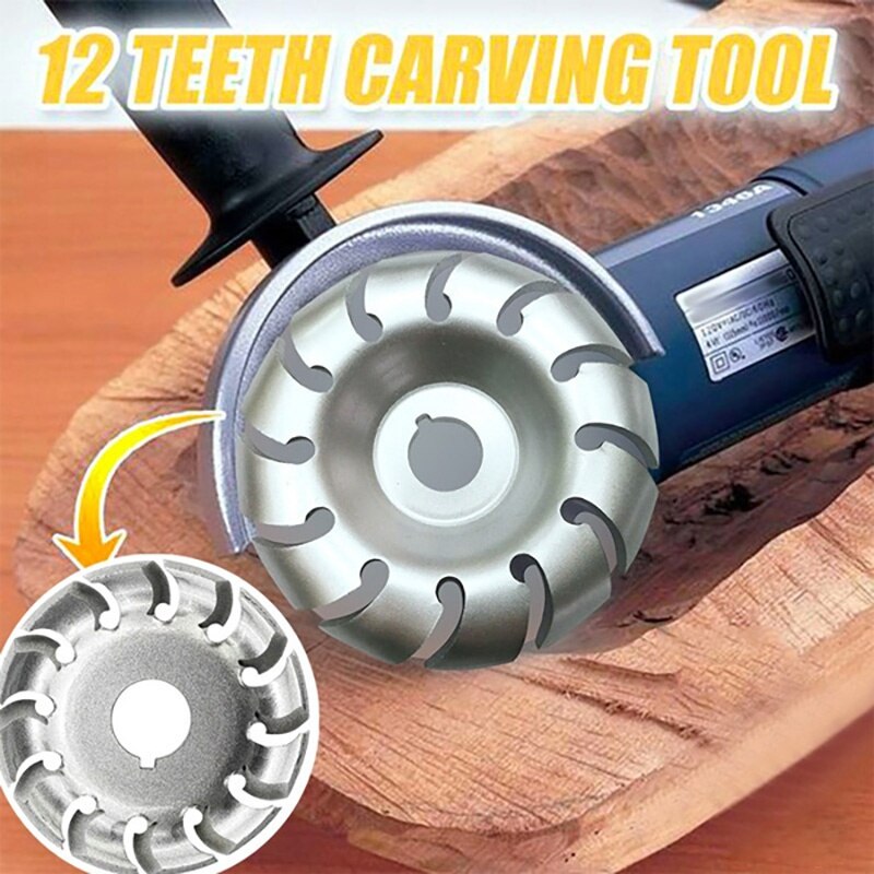 12 Teeth Wood Carving Disc Manganese Steel Grinder Disc 65/90mm Diameter Wood Plastic Angle Grinder Woodworking Tools
