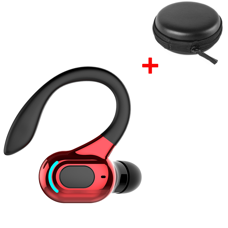 VAORLO-auriculares inalámbricos M-F8, cascos con Bluetooth 5,2, gancho para la oreja, Mini auriculares de negocios, cancelación de ruido de graves HIFI, Auriculares deportivos para juegos: Plata
