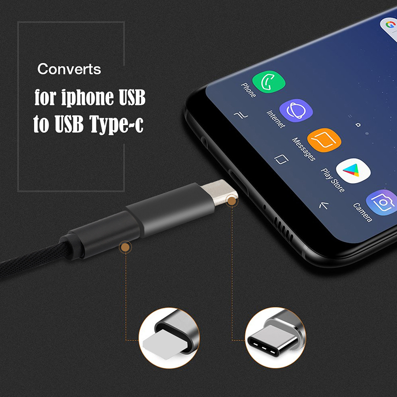 Adaptador für Iphone Zu Usb Typ C Adapter Konverter 8 Stift Jack Usb C Männlichen Splitter für Huawei Iphone Rollenmaschinenlinie Typc ladegerät Adaptateur