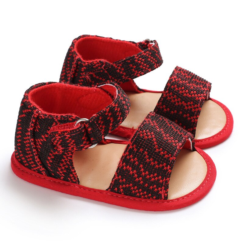 Summer Baby Shoes Toddler Newborn Baby Girls Buckle Strap Bow Soft Crib Shoes Cotton Sneakers 0-18 Months: Red / 7-12 Months