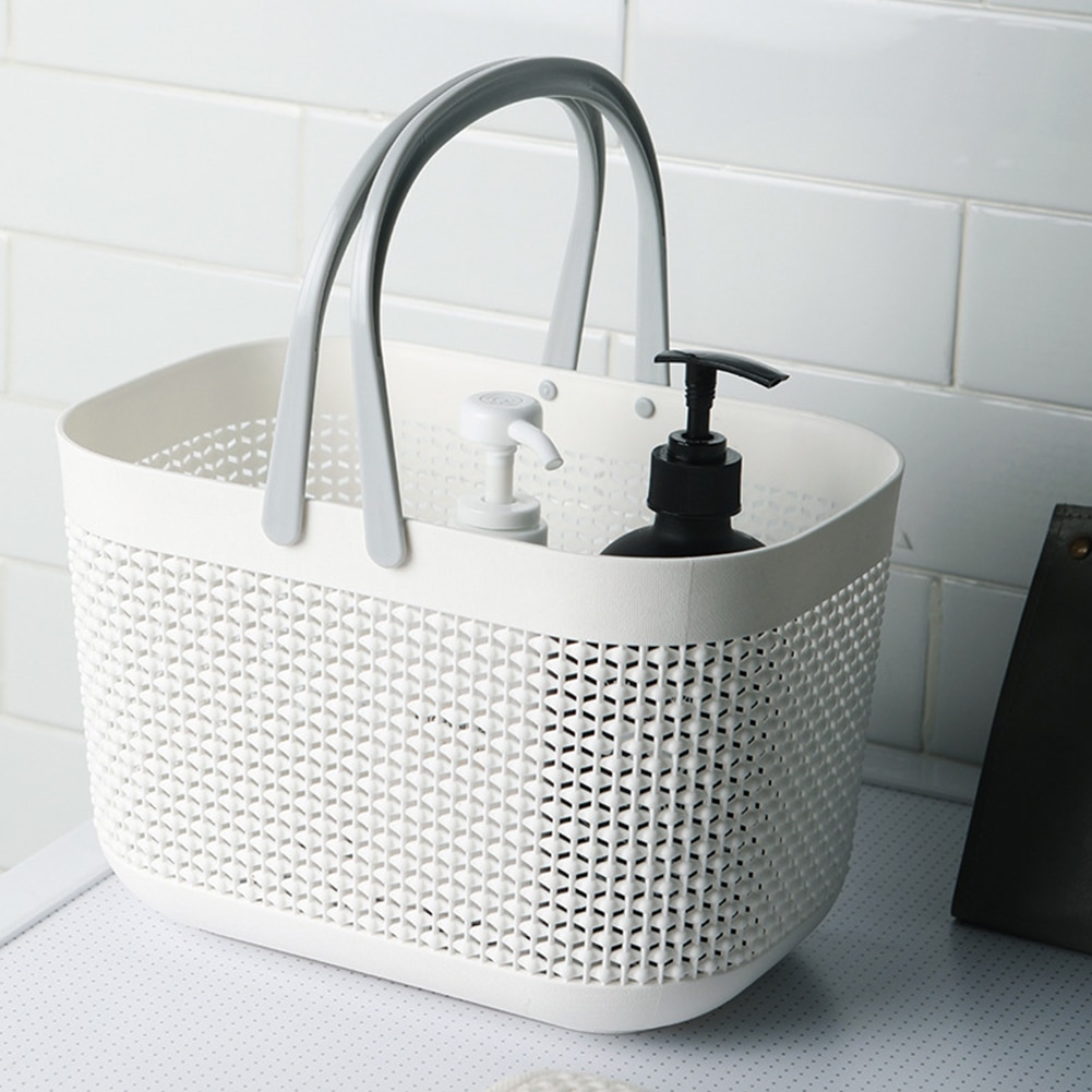 Rattan Plastic Hand Basket Bath Room Storage Baskets with Handle Household Storage Tools Large Capacity