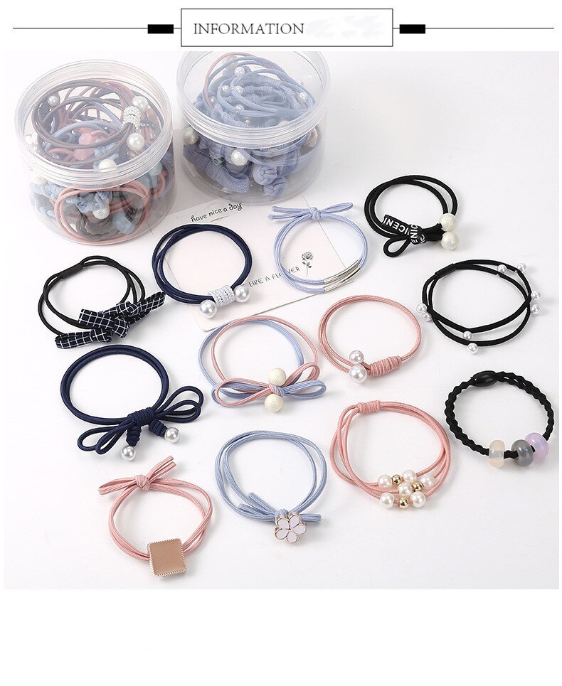 12 Pieces Women Hair Rope Headband Adult Hair Band Ultra-stretch Hairband for Tying Hair Rope Set Students Simple Cute Headband