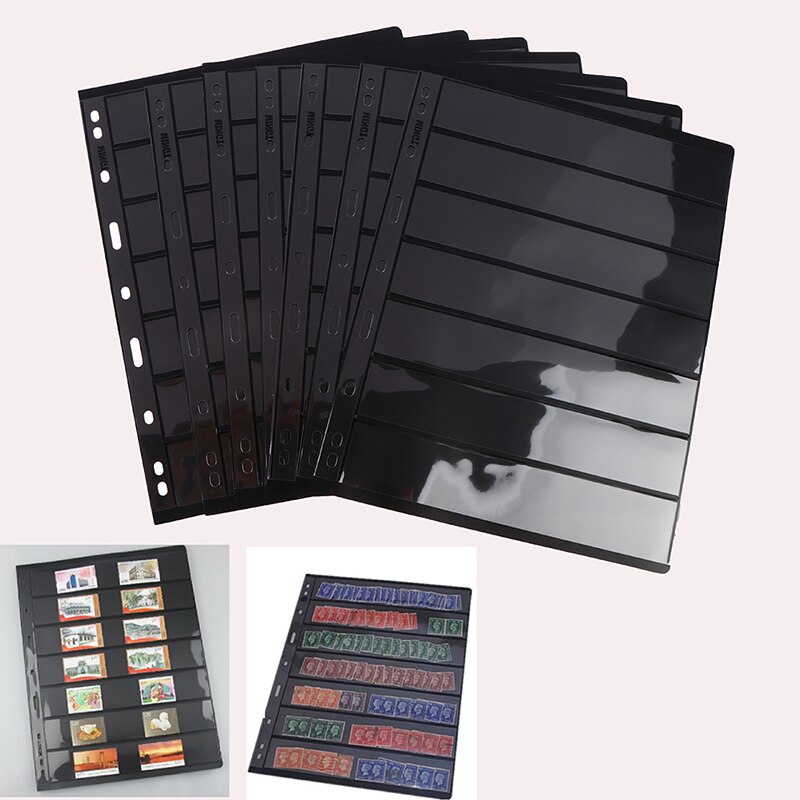 10PCS/Lot 7 Grid Postage Stamps Grid Stamp Page Collection Stamps Holders of Stamp Album PVC