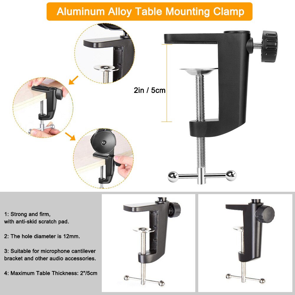 Pantographe pour bras de Microphone, flèche à Suspension réglable, support de micro à ciseaux pour support Blue Yeti avec support de micro coupe-vent