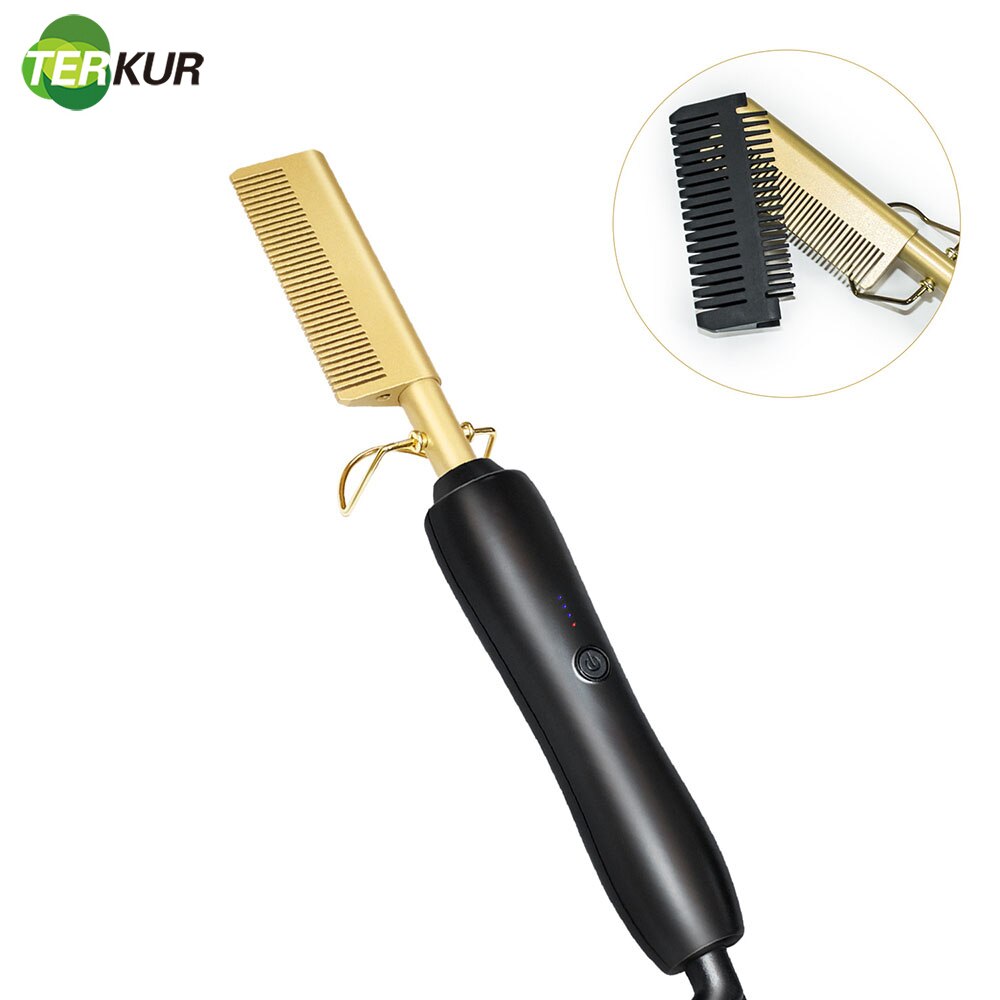 Hair Straightener Flat Irons Heating Comb Straightening Brush Straight Styler Corrugation Curling Iron Curler a/c Tools