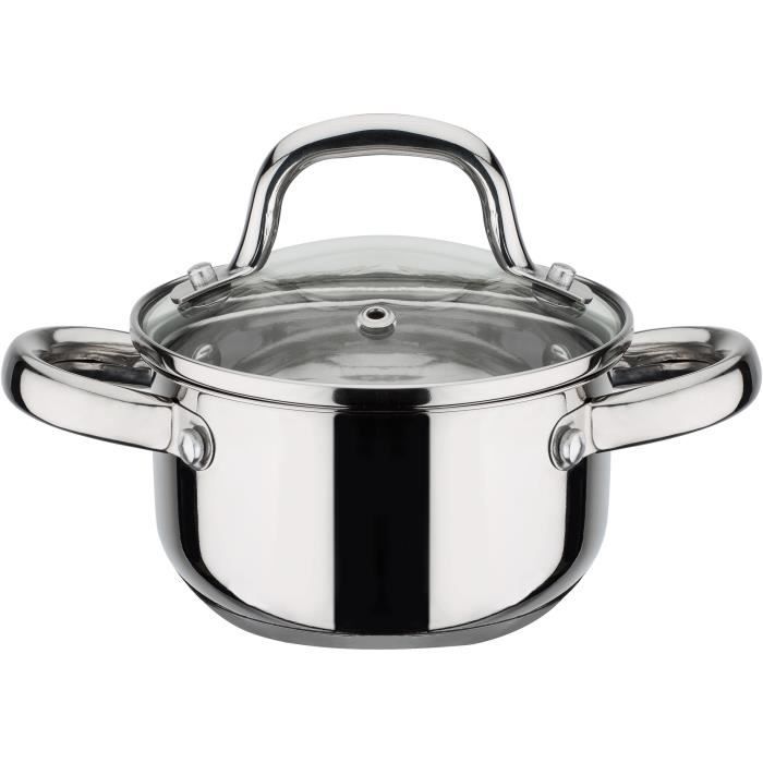 GSW Montreal - Mini olla de acero inoxidable - 14 cm - 1.2 l - Todas las fuentes de calor, incluida la inducción
