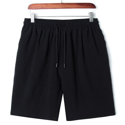 Grand short pour hommes, grande taille 10xl 11xl 12xl, en lin, extensible, sport, décontracté, ample, 52 54, noir, été: Black / 12XL-150-160KG