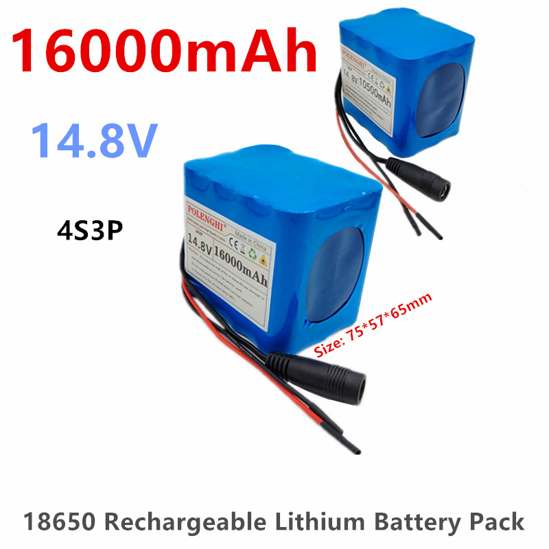 4S3P 14,8 V 16000 mAh 18650 Li-Ionen-Akku 16,8 V 1 A Ladegerät
