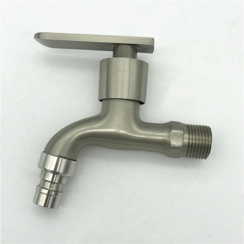 G1/2'' Washing Machine Tub Tap 304 Stainless Steel Brushed Clod Water Faucet Wall Mount Outdoor Garden Faucet