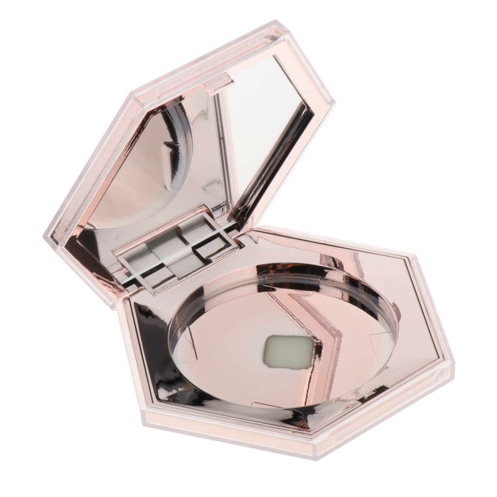 Plastic Sexangular Empty Makeup Blusher Pressed Powder Case Cosmetic Highlight Eyeshadow Container Jar Box