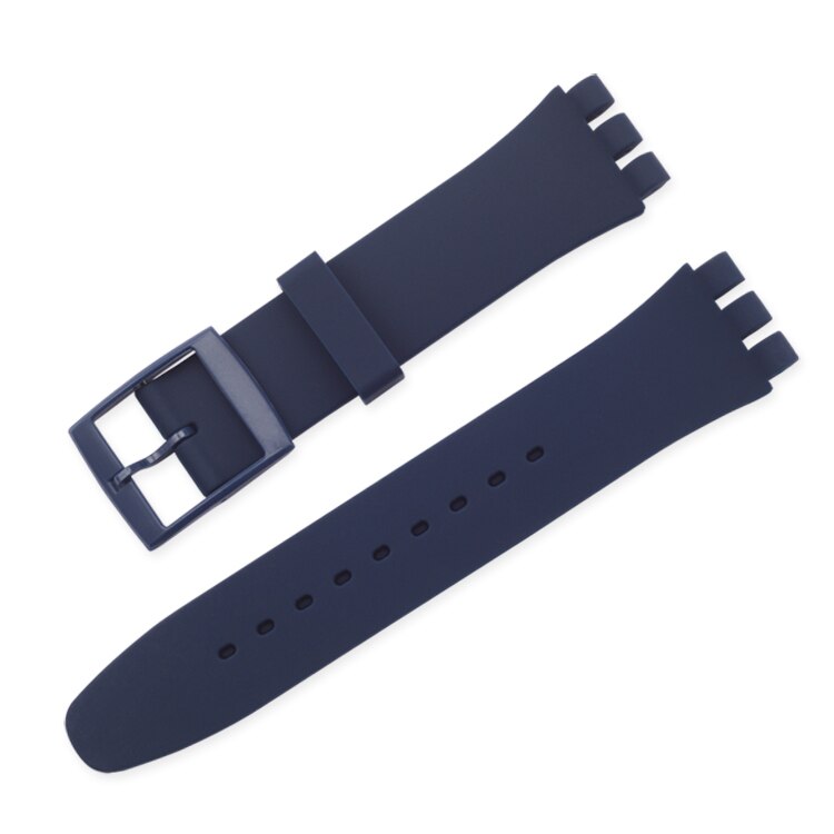 Silikon Strap 16mm 17mm 19mm 20mm für Swatch Uhr Band Weiche Gummi Ersatz Armband Handgelenk Armband zubehör für SWATCH: Schwarz grau / 19mm
