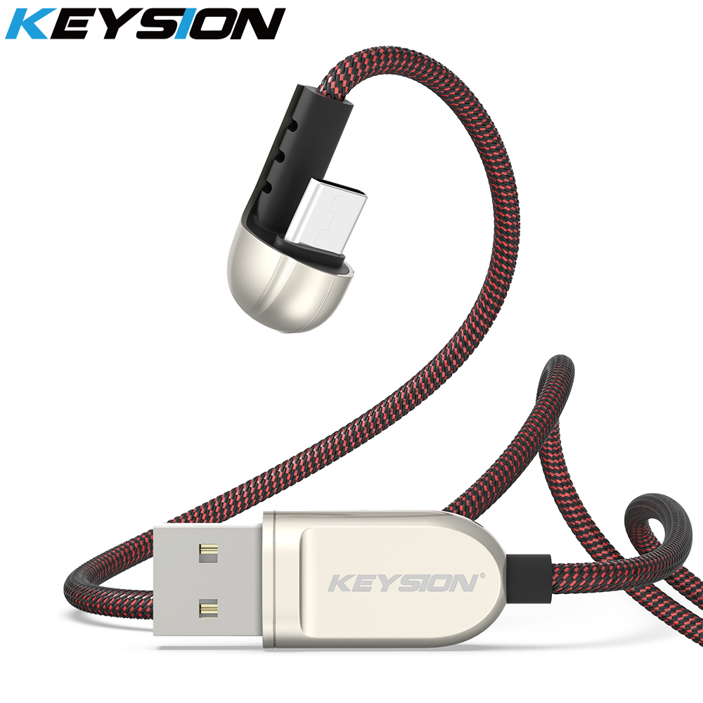 KEYSION 3A Schnelle Ladung Typ C USB Kabel 90 Grad USB C Biege Spiel Ladekabel Android Telefon Ladegerät 90 winkel Typ-C Daten Kabel