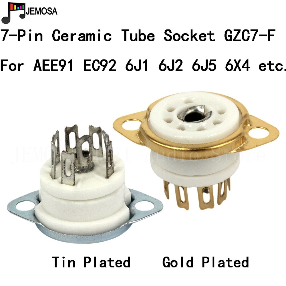 10 pçs tubo de cerâmica soquete 7 pinos tubo de elétron assento para aee91 ec92 6j1 6j4 6j5 6z4 6x4 6a2 6h2 1a2 tubo de vácuo frete grátis