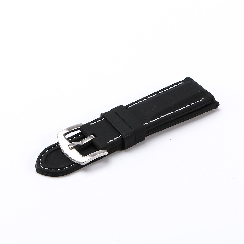 1pc Men Women 20mm 22mm 24mm Silicone Rubber Strap Black Sport Watch Band Universal Waterproof Watchbands: white / 22mm