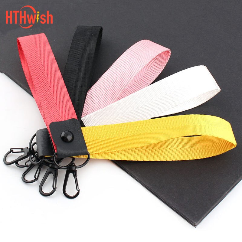 Telefoonband 8 kleuren korte lanyard voor sleutels usb-stick id-kaart mobiele telefoon universele klassieke polyester lanyards touw handband
