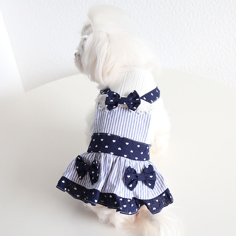 Vestido con lazo para perro, ropa para mascotas, vestido de Lolita para gato, traje de Chihuahua maltés, productos para cachorros