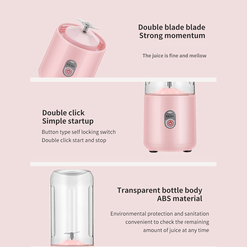 Mini Juicer Portable Blender Food Processor Household Portables Smoothie Blenders Hand Food Mixer Juicer Cooking Appliances Home