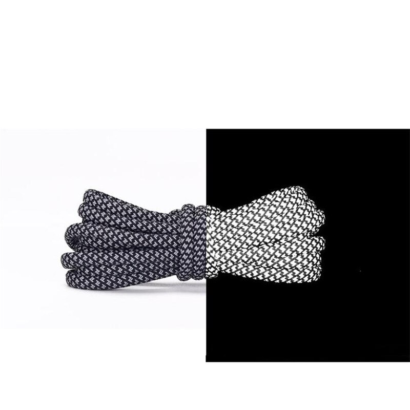 1 Paar 120Cm Reflecterende Schoenveters Lichtgevende Schoenveters Schoenen Vrouw Man Casual Sport Veters Ronde Veters Accessoires: Black