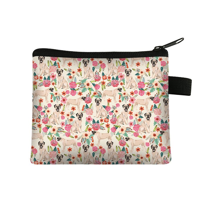 Einzigartige Katze Hund Mit Blume Malerei Münze Tasche Für Frauen Geldbörsen Mädchen Lippenstift Karte Tasche Mini Brieftaschen Für: lqbyhm11w