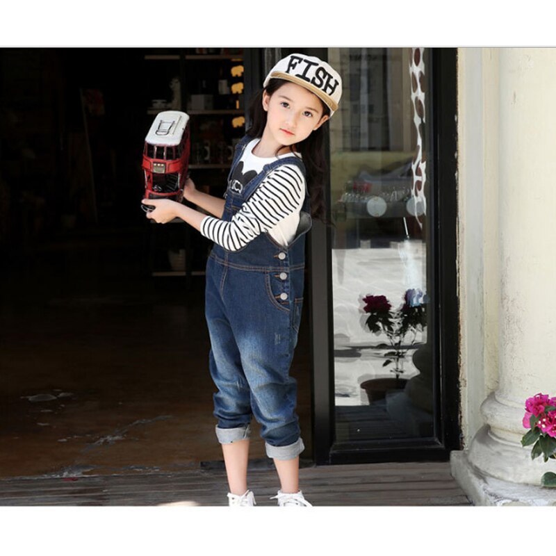 Boys Jeans Overalls Autumn Children Strap Solid Cottoon Jumpsuit Casual Kids Girls Clothing Overalls Pants 3ov003